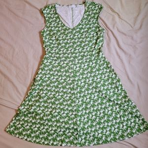 New York & Company Green Elephant Dress Size M